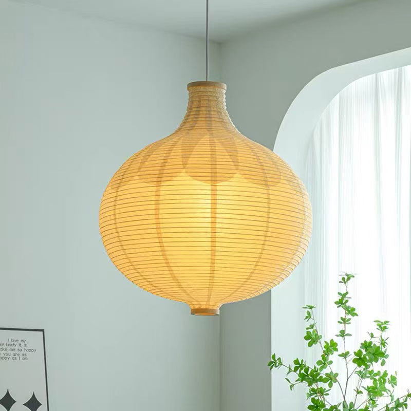 Japanese Lantern Paper - Japon Wabi-Sabi Kağıt Sarkıt Lamba, Oturma