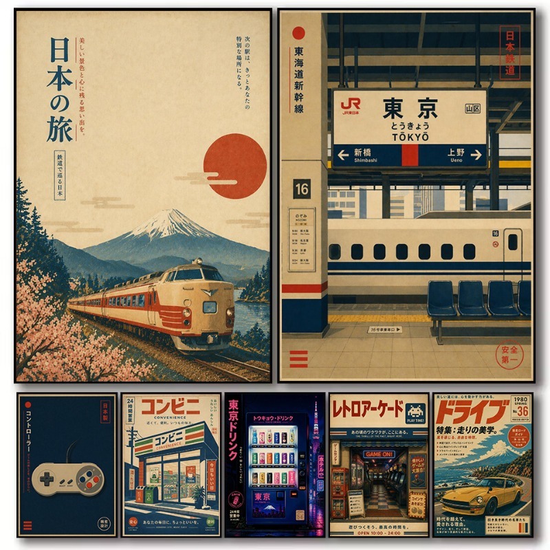 Japanese Traditional Lifestyle - Vintage japon geleneksel mağaza tren istasyonu