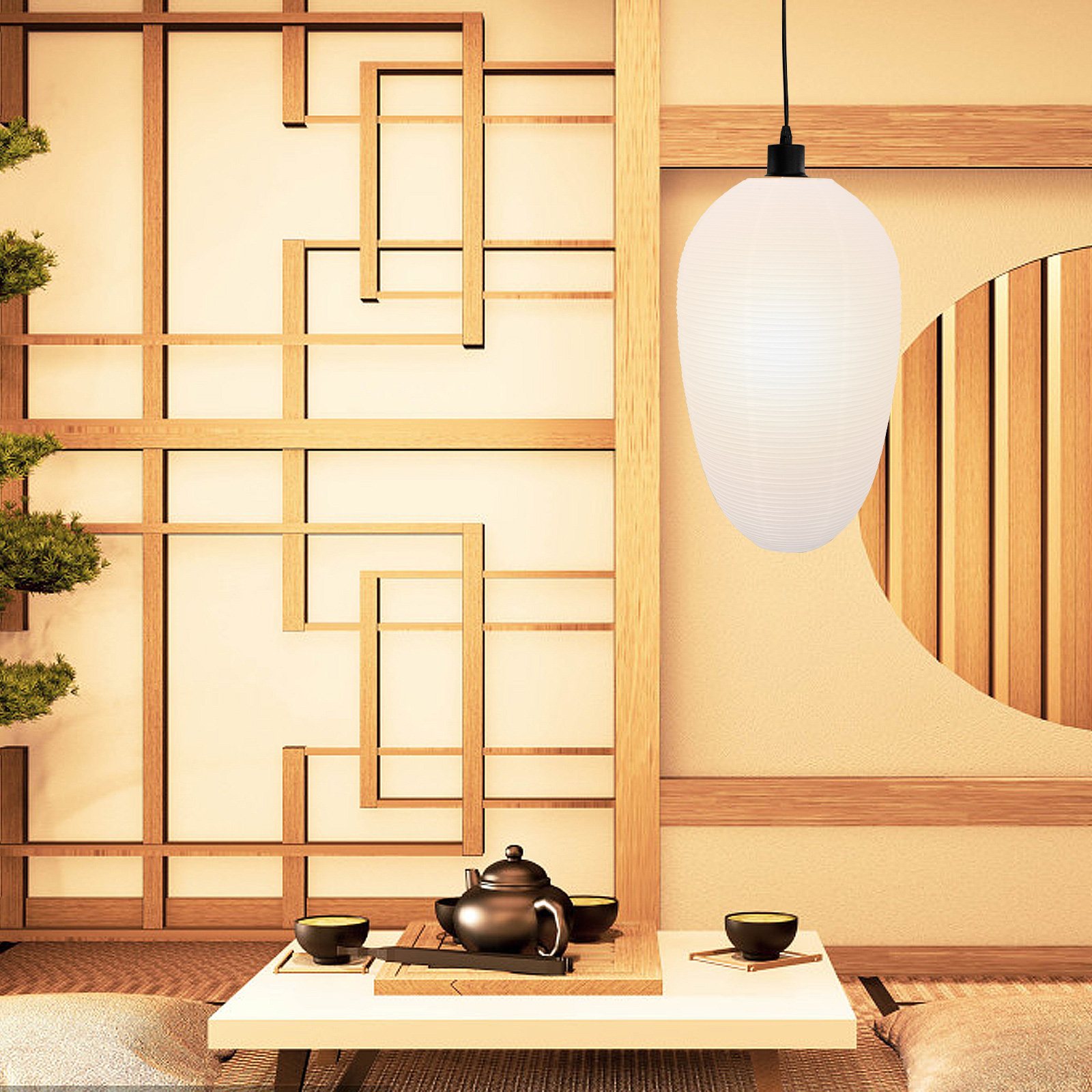 Japanese Lantern Paper - Japon Tarzı Beyaz Kağıt Abajur, Tavan