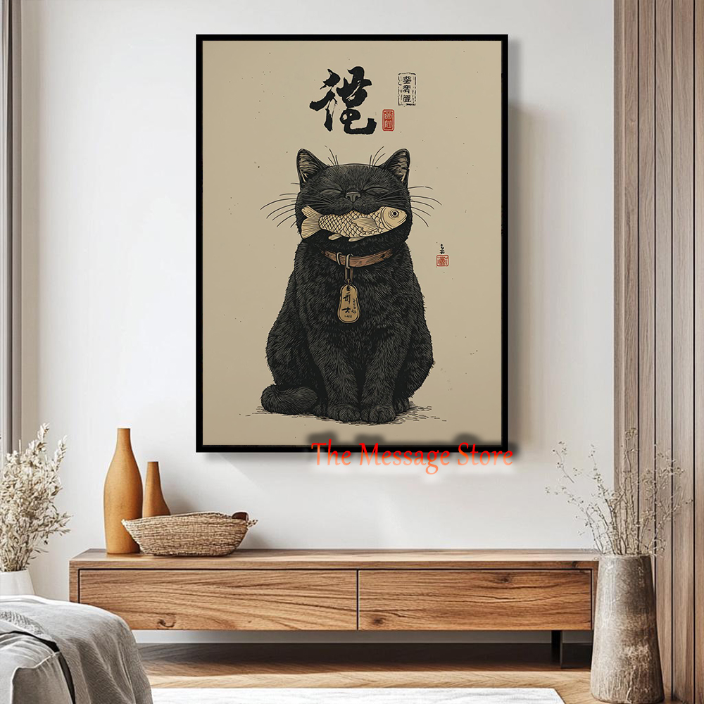 Siyah Şanslı Kedi Ukiyo-e Japo - Japanese Traditional Lifestyle incelemesi ve fiyatı